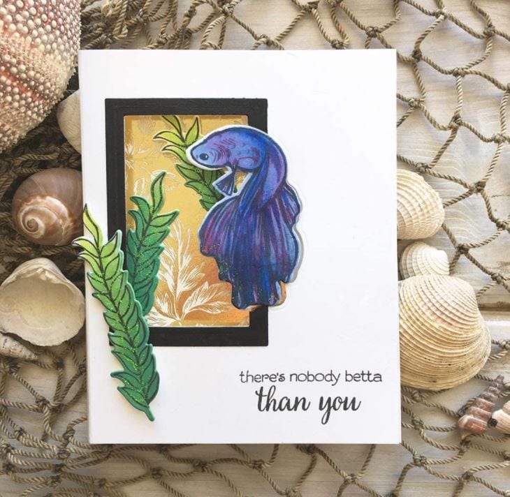 Hero Arts Color Layering Beta Fish Stamp Set CM343