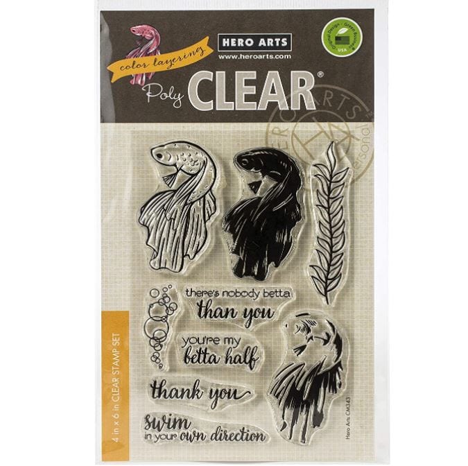 Hero Arts Color Layering Beta Fish Stamp Set CM343