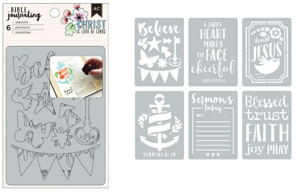 American Crafts Believe Bible Journaling Stencils