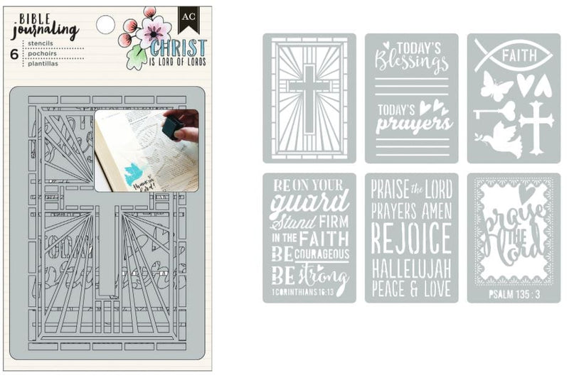 American Crafts Count Your Blessings Bible Journaling Stencils