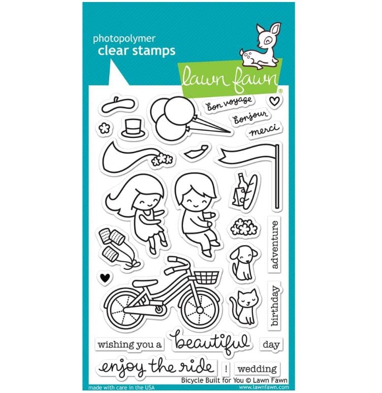 Lawn Fawn Bicycle Built For You Clear Stamps 4"x 6"