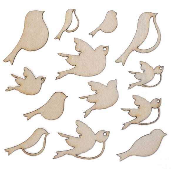 Birds Wood Veneer Shapes Studio Calico