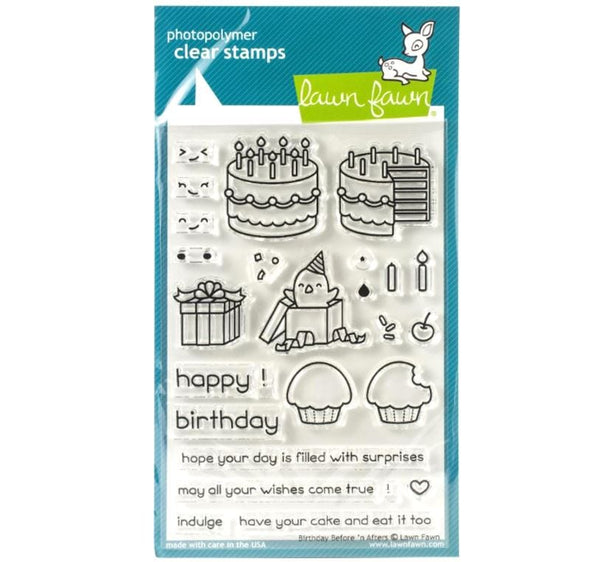 Lawn Fawn Birthday Before 'n Afters Clear Stamps 4"x 6"