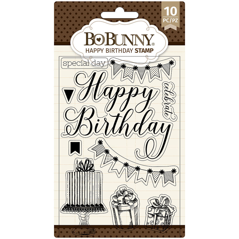 BoBunny Birthday Wishes Clear Stamp Set 4
