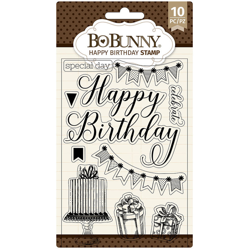 BoBunny Birthday Wishes Clear Stamp Set 4" x 6"