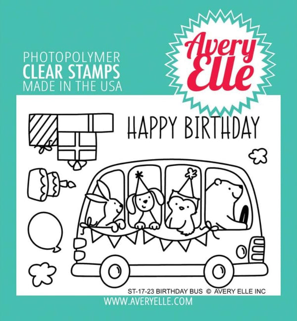 Avery Elle Birthday Bus Clear Stamps Stamps 3" x 4"