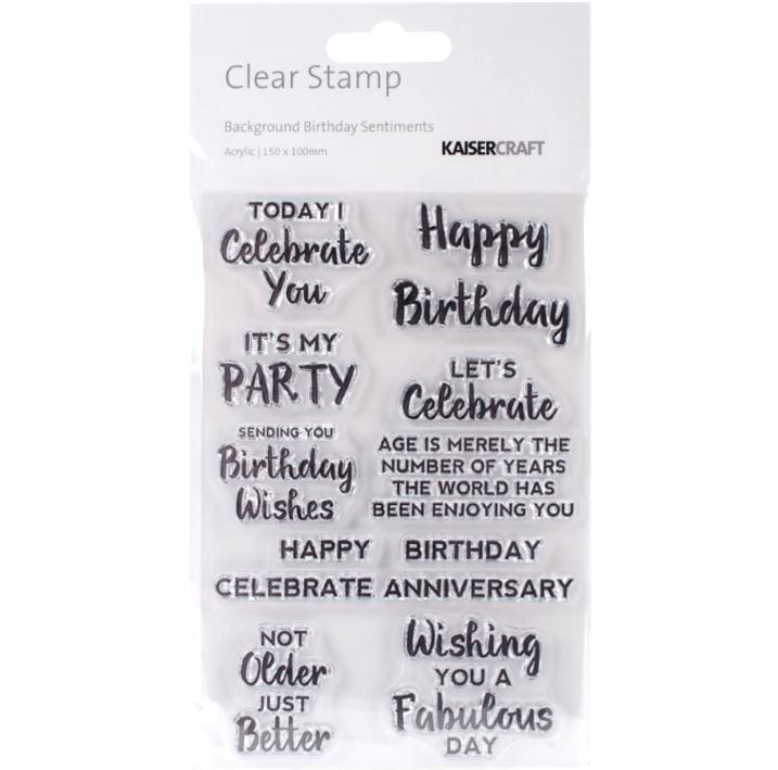 Kaisercraft Birthday Sentiments Clear Stamps 4"x6"