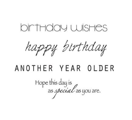 Kaisercraft Birthday Words Clear Stamps 2.25
