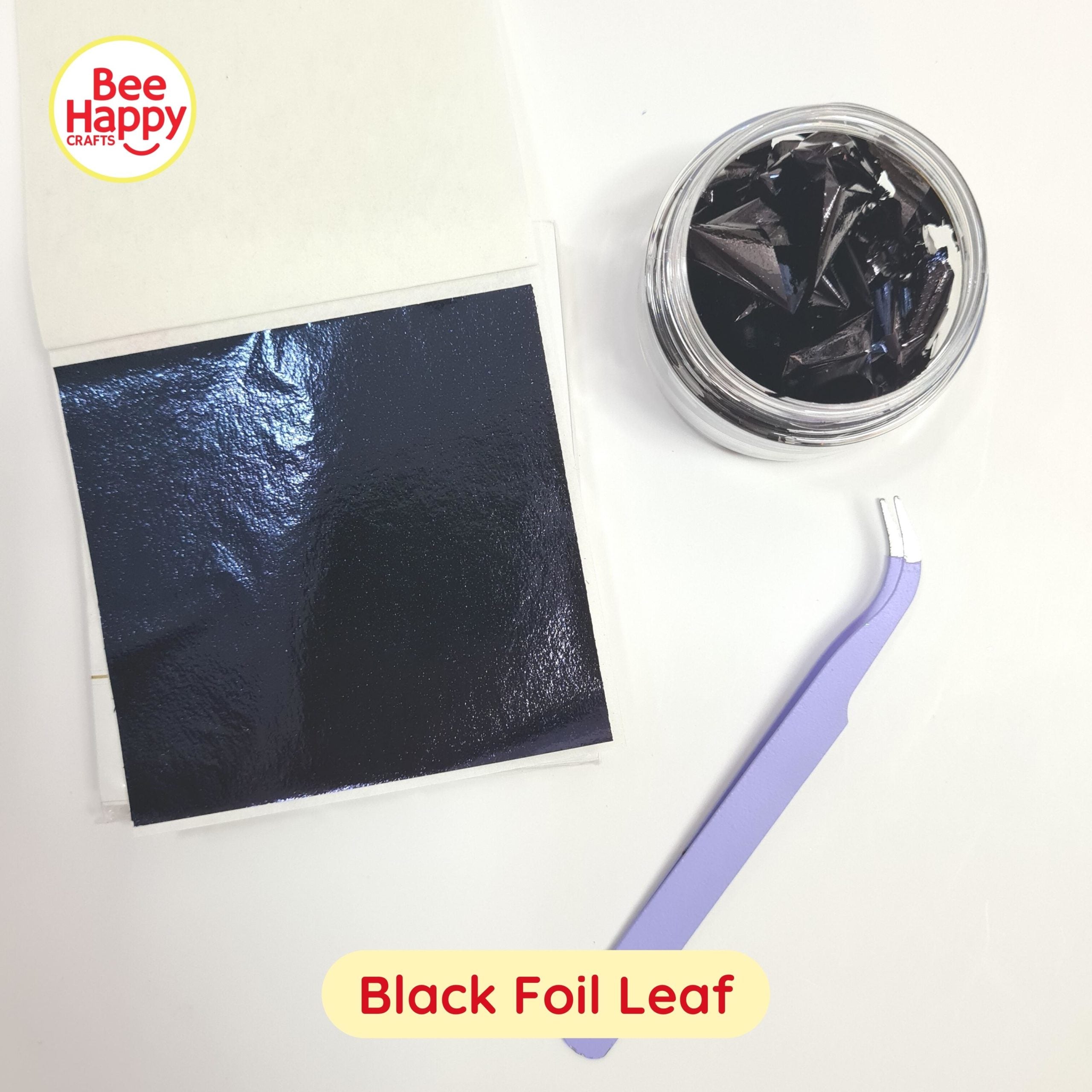 Bee Happy Metallic Foil Leaf Sheets with Jar (Foil for Wax Sealing, Resin, Slime and More)