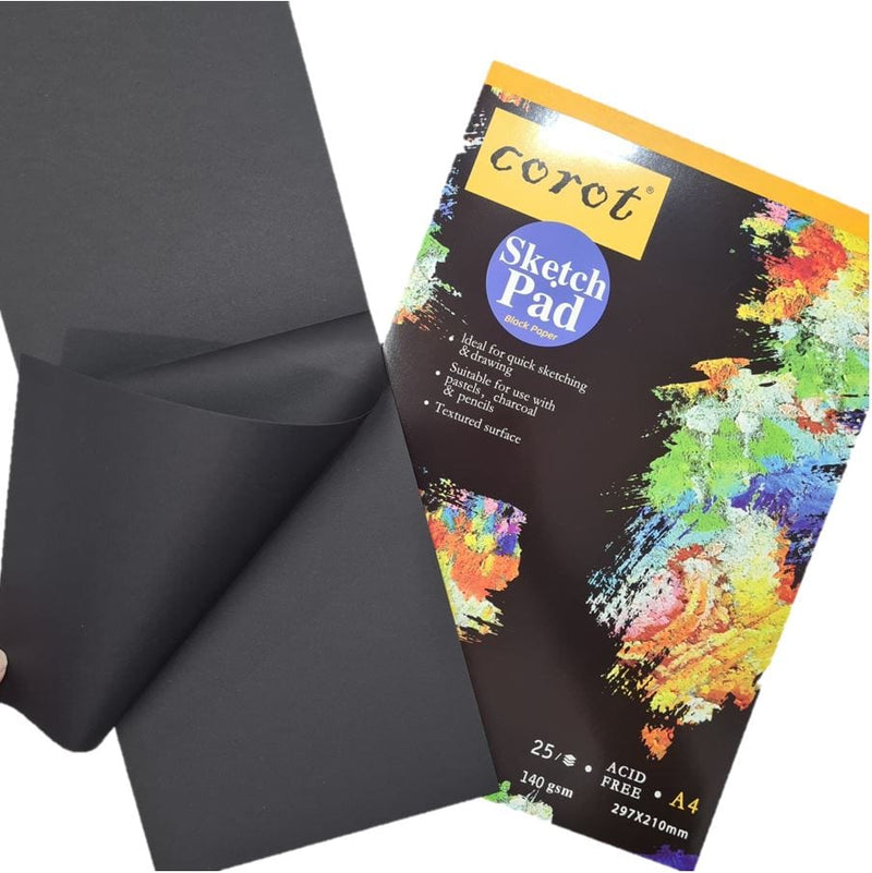 Black Sketch Pad / Black Papers 140gsm 25 Sheets