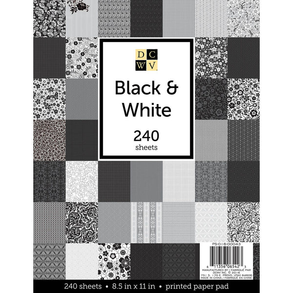Black and White Stack Paper Pad 8.5" x 11" (60 sheets and 240 sheets available)