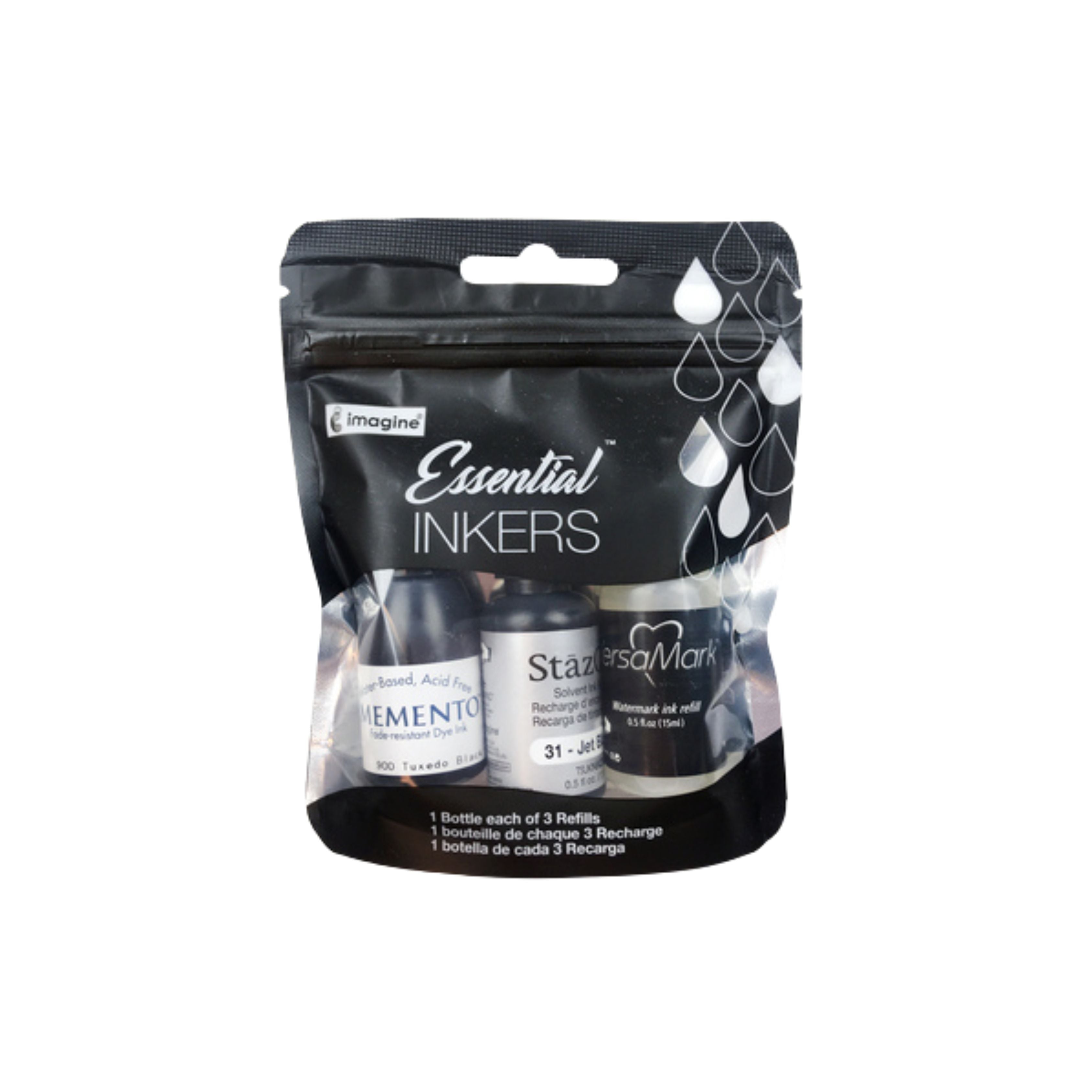 Imagine Imagine Black Essentials Ink Refills 0.5oz 3/Pkg