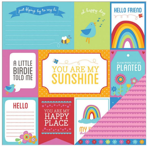 Bliss Party Rainbow Double-Sided Cardstock 12"X12"