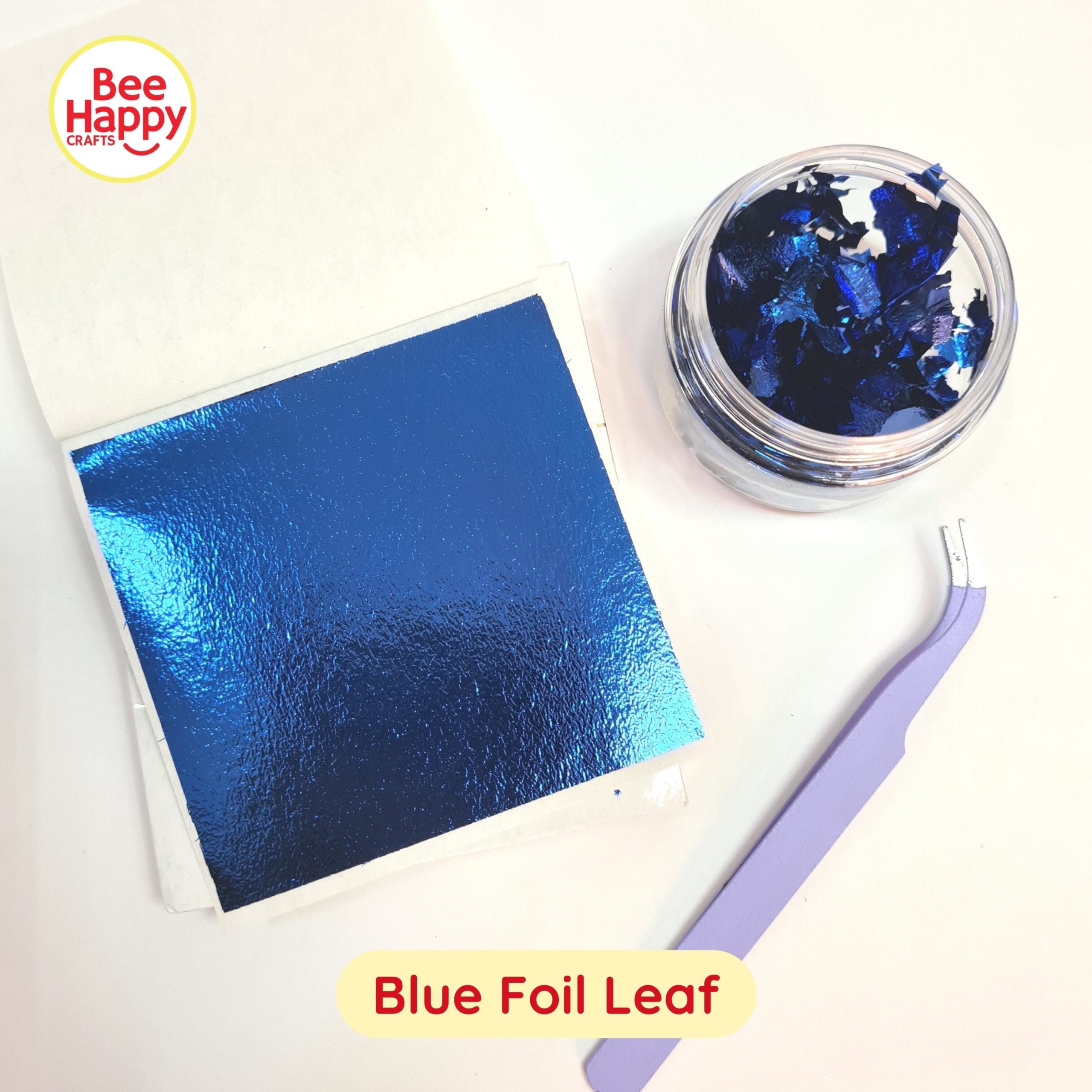 Bee Happy Metallic Foil Leaf Sheets with Jar (Foil for Wax Sealing, Resin, Slime and More)