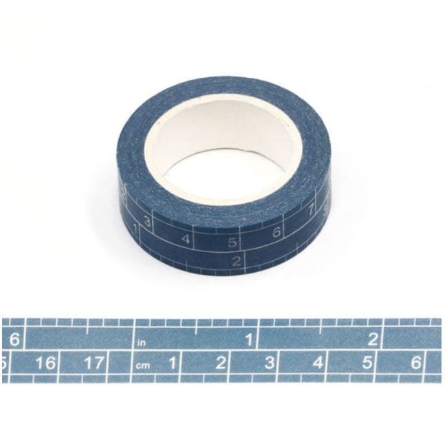 Blue Ruler Washi Tape 15mm x 10m