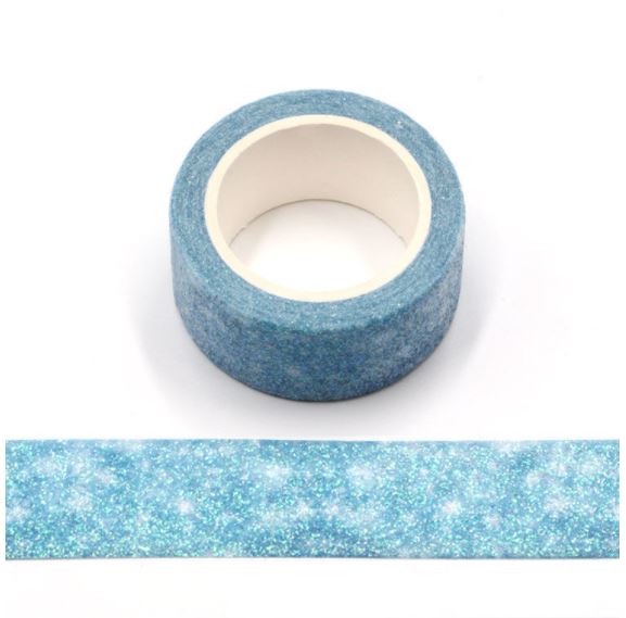 Bright Blue Sparkle Washi Tape 20mm x 3m