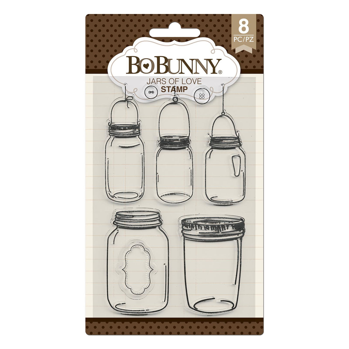 BoBunny Jars of Love Butterfly Kisses Clear Stamp Set 4