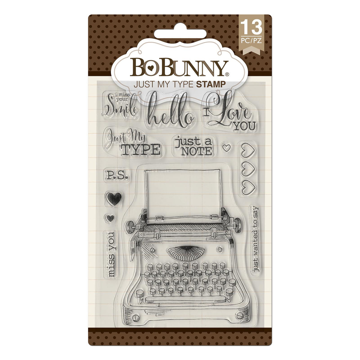 BoBunny Just My Type Clear Stamp Set 4