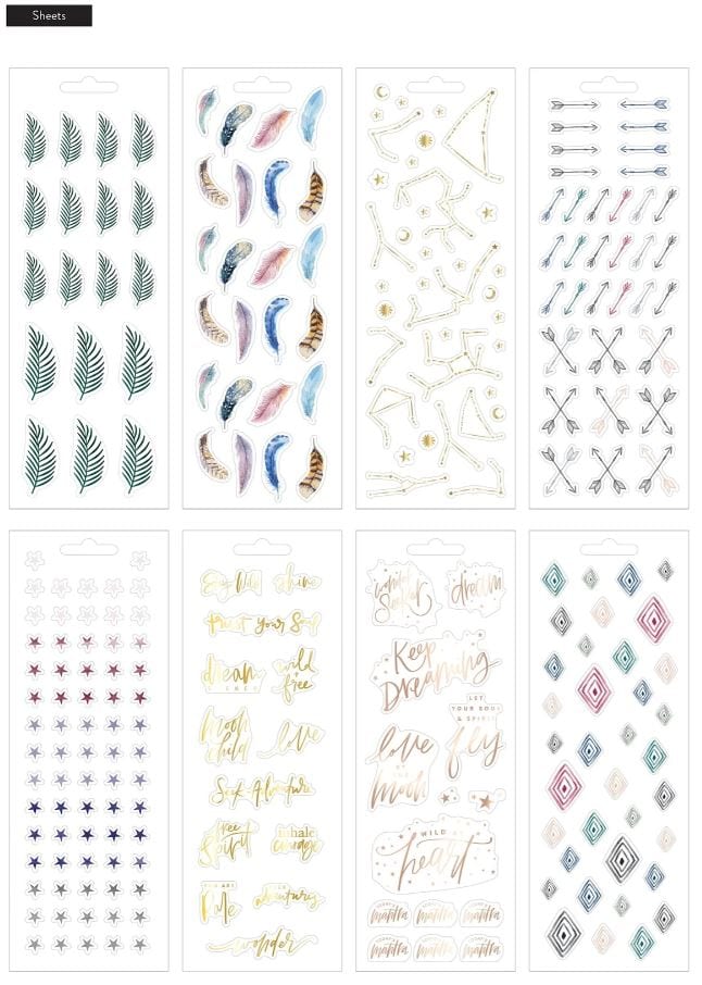 Me and My Big Ideas Boho Petite Sticker Sheets - 248 Stickers