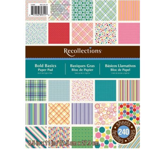 Recollections Bold Basics Paper Pad 8.5" x 11" (60 sheets and 240 sheets available)