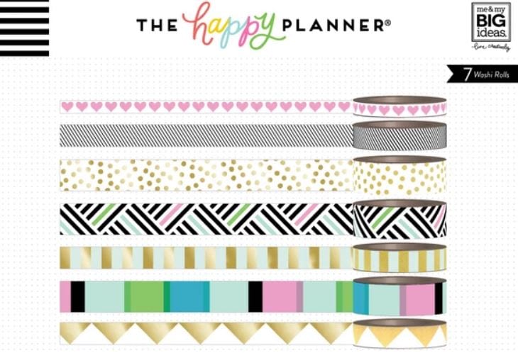 Me And My Big Ideas Bold and Gold Happy Planner Washi Tape Tube Set