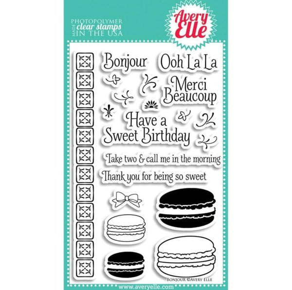 Avery Elle Bonjour Clear Stamps Stamps 4" x 6" =