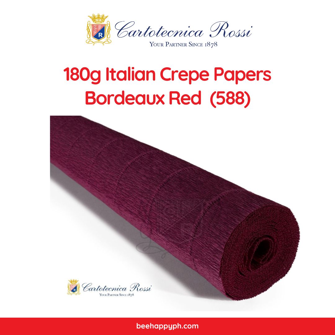Cartotecnica Rossi Crepe Papers 180g (Red & Blue Shades) Full Roll Premium Italian Crepe Papers