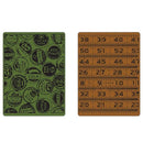Sizzix Bottle Caps & Rulers By Tim Holtz Texture Fades A2 Embossing Folders 2/Pkg