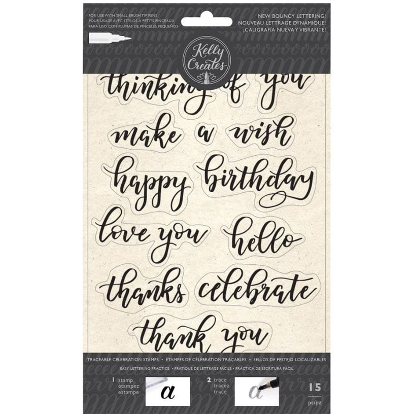 American Crafts Bouncy Celebration Kelly Creates Acrylic Clear Stamps