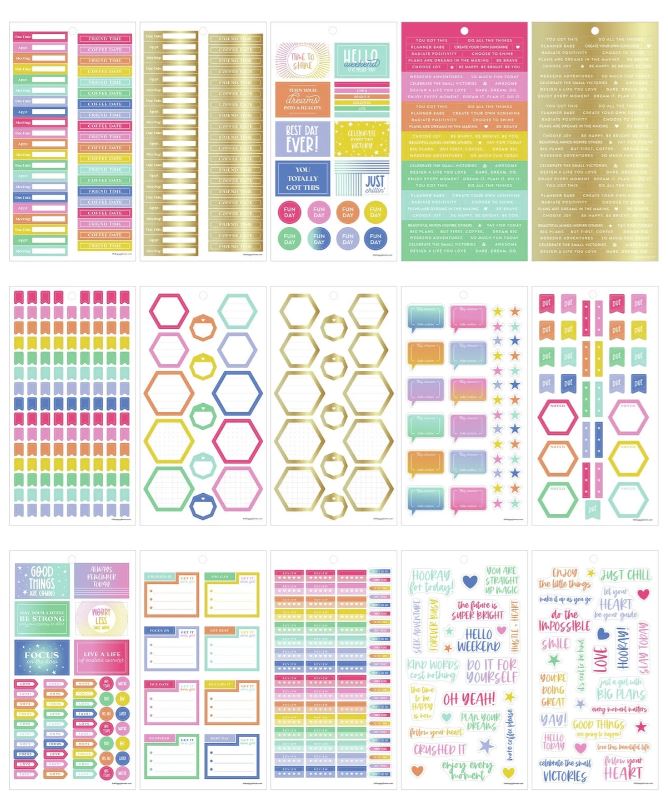 Me and My Big Ideas Brights Skinny Mini Happy Planner Value Pack Stickers 1414/Pkg