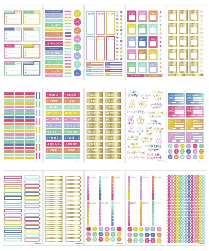 Me and My Big Ideas Brights Skinny Mini Happy Planner Value Pack Stickers 1414/Pkg