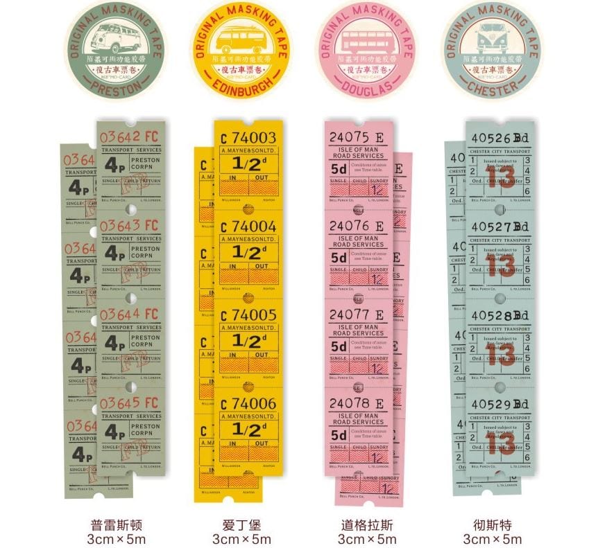 Mo Card British Bus Tickets/Transport Tickets Masking Tapes