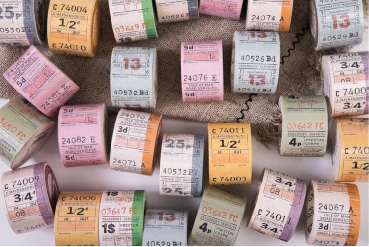 Mo Card British Bus Tickets/Transport Tickets Masking Tapes