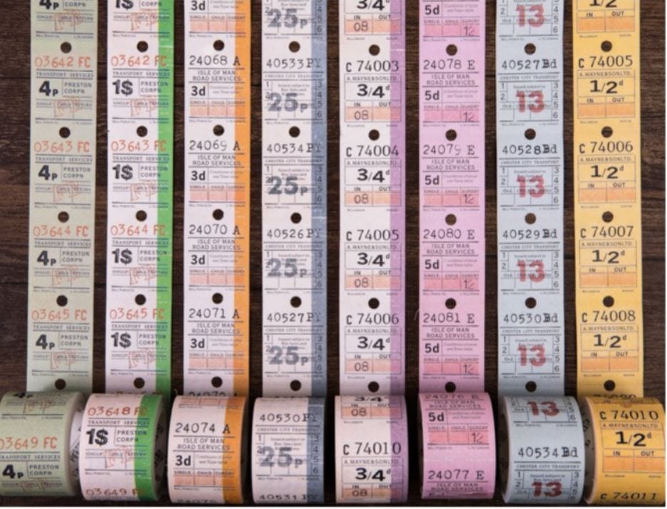 Mo Card British Bus Tickets/Transport Tickets Masking Tapes