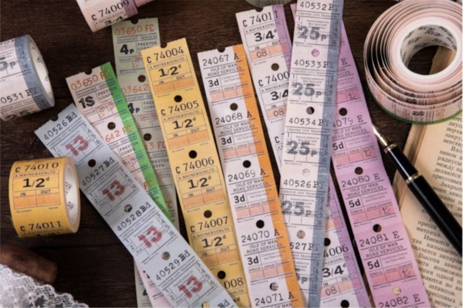 Mo Card British Bus Tickets/Transport Tickets Masking Tapes