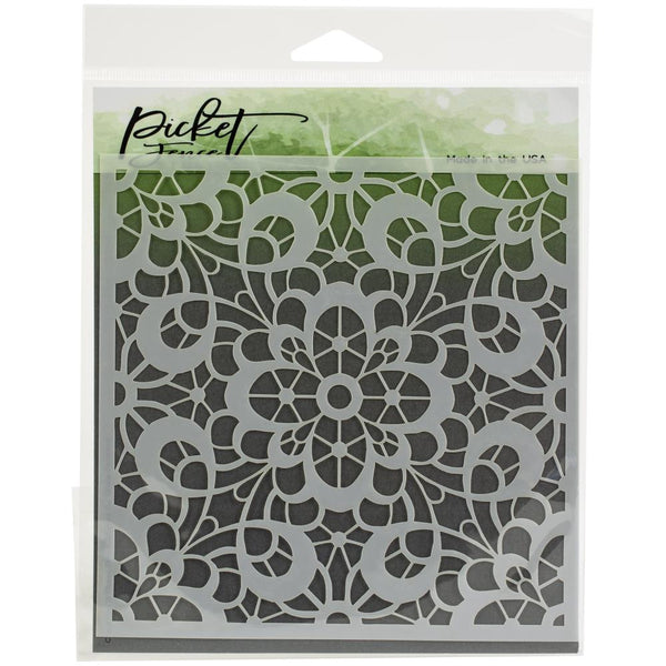 Picket Fence Studios Brocade Stencil 6"X6"