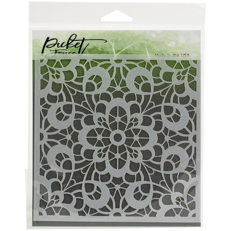 Picket Fence Studios Brocade Stencil 6"X6"