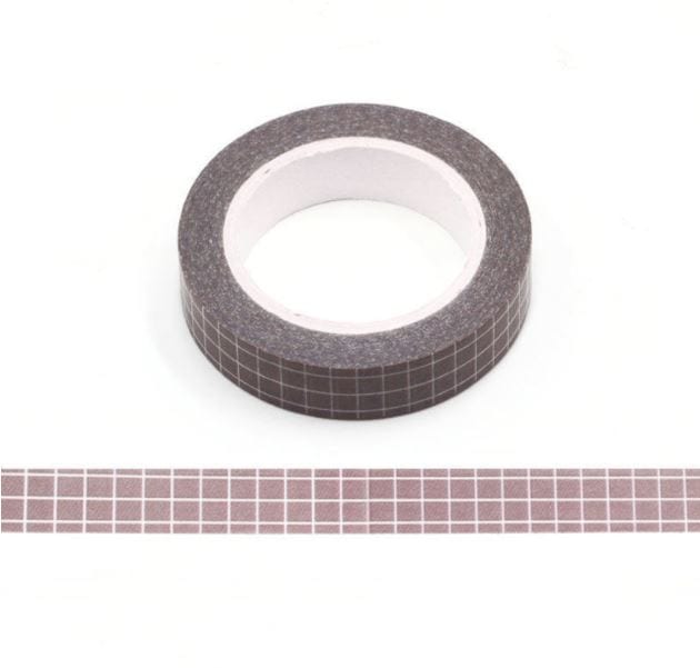 Brown Grid Pattern Washi Tape 10mm x 10m