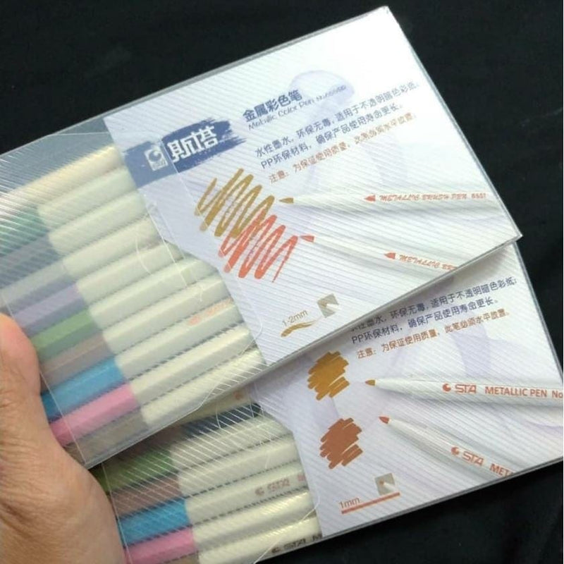 STA Metallic Markers 10pcs (Choose from Brush Tip and Bullet Tip)