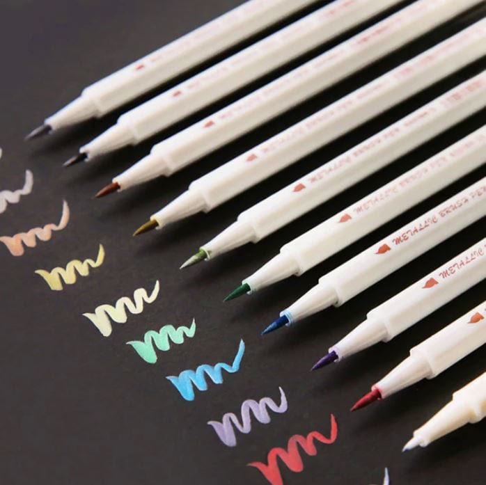 STA Metallic Markers 10pcs (Choose from Brush Tip and Bullet Tip)