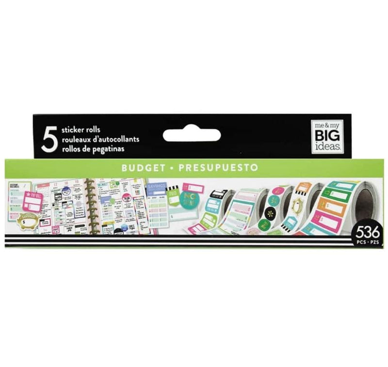 Me and My Big Ideas Budget Sticker Rolls Happy Planner - 5 Rolls (536 pcs)