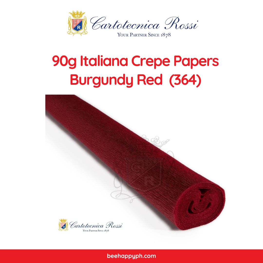 Cartotecnica Rossi Crepe Papers 90g (Pink, Purple & Red Shades) Full Roll Premium Italian Crepe Papers