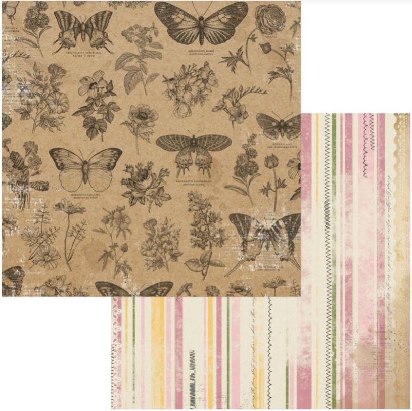 BoBunny Butterflies Botanical Journal Double-Sided Cardstock 12