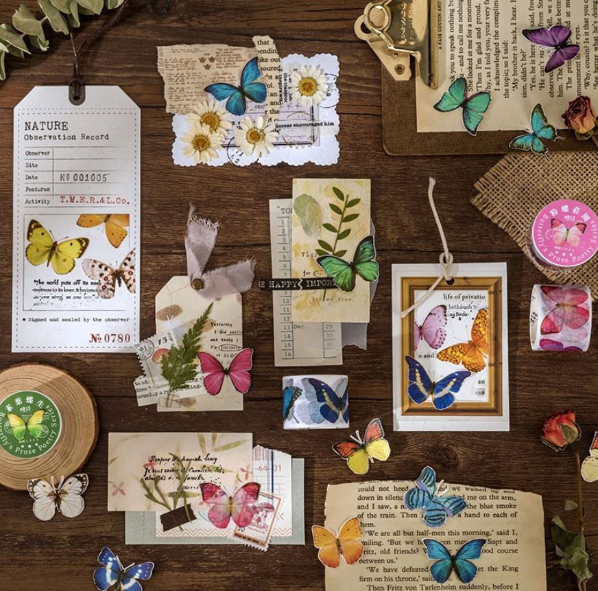 Butterfly Collection Washi Tapes Prose Poetry Series