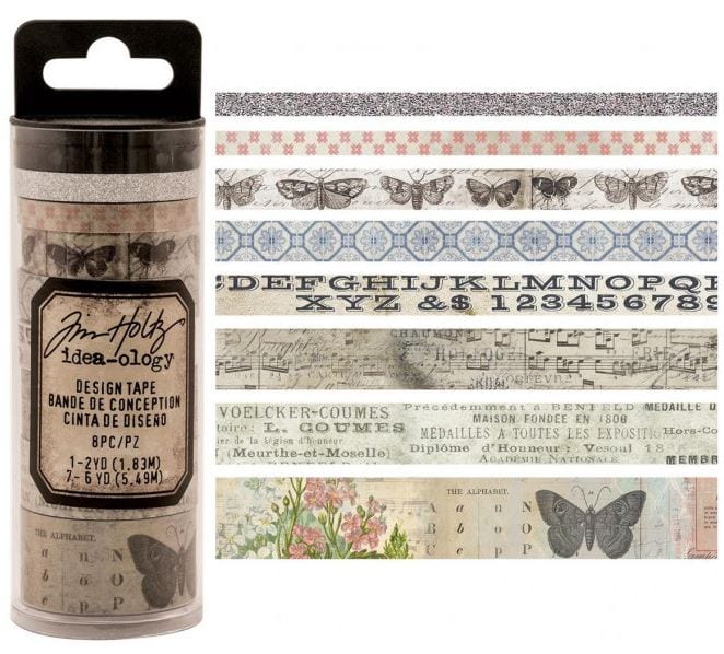 Tim Holtz Butterfly Design Washi Tape Set Idea-Ology - 8 Rolls