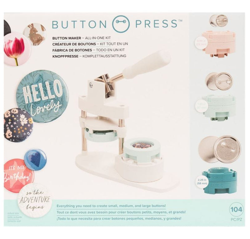 We R Memory Keepers Button Press All-in-One Bundle (w/ Small, Medium and Large Inserts)