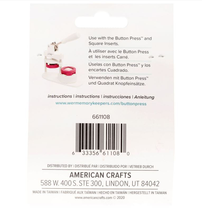 We R Memory Keepers Square Button Pin Back Refill for Button Press (Makes 10 pins)
