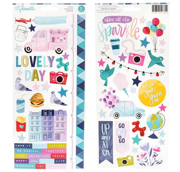 American Crafts Cardstock Stickers w/ Foil Accents Sparkle City - Shimelle