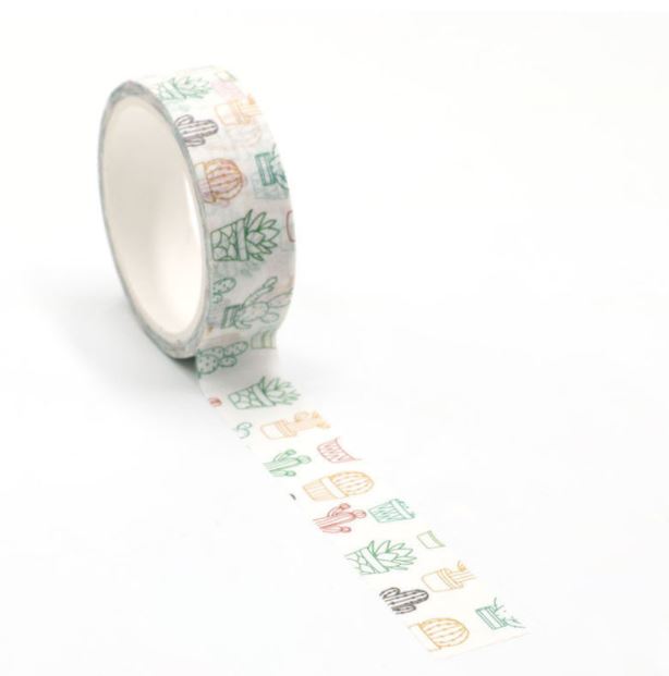 Cactus Collection Washi Tape 15mm x 5m