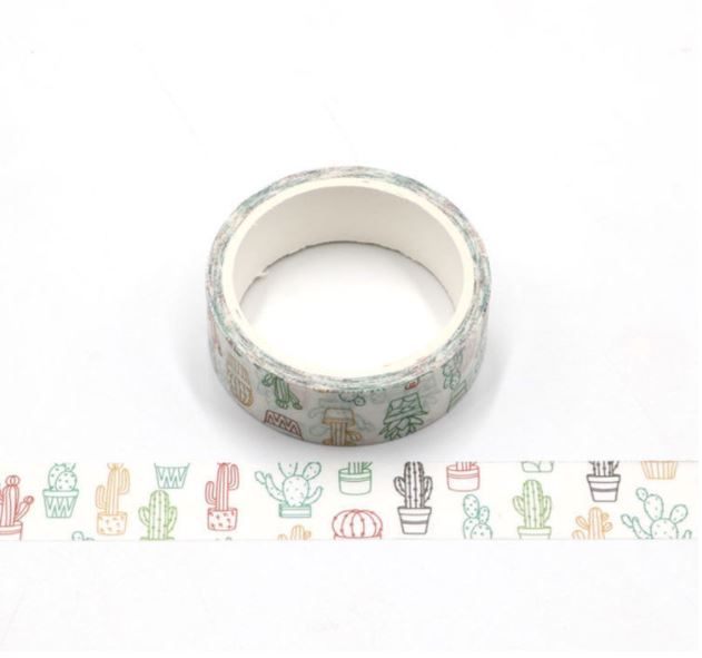 Cactus Collection Washi Tape 15mm x 5m